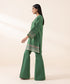 Women's Unstitched Dobby Green Embroidered 2 Piece Suit